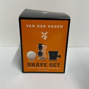 Van Der Hagen Shave Set with soap, badger brush, stand and bowl